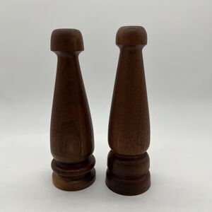 Vintage Wooden Carved Taper Candle Holder Set Of 2